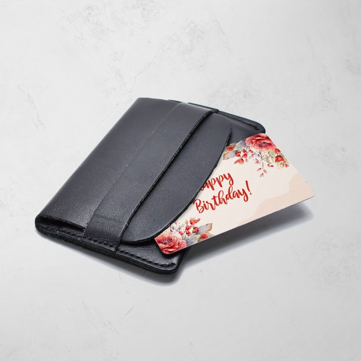 Carte en aluminium personnalisée recto-verso avec message - Joyeux anniversaire !