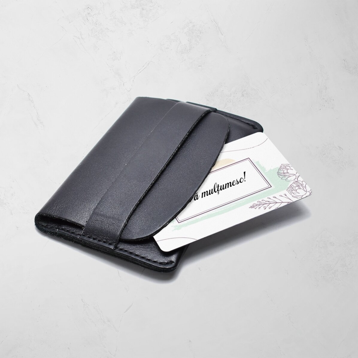 Carte en aluminium personnalisée recto-verso avec message - Remerciements