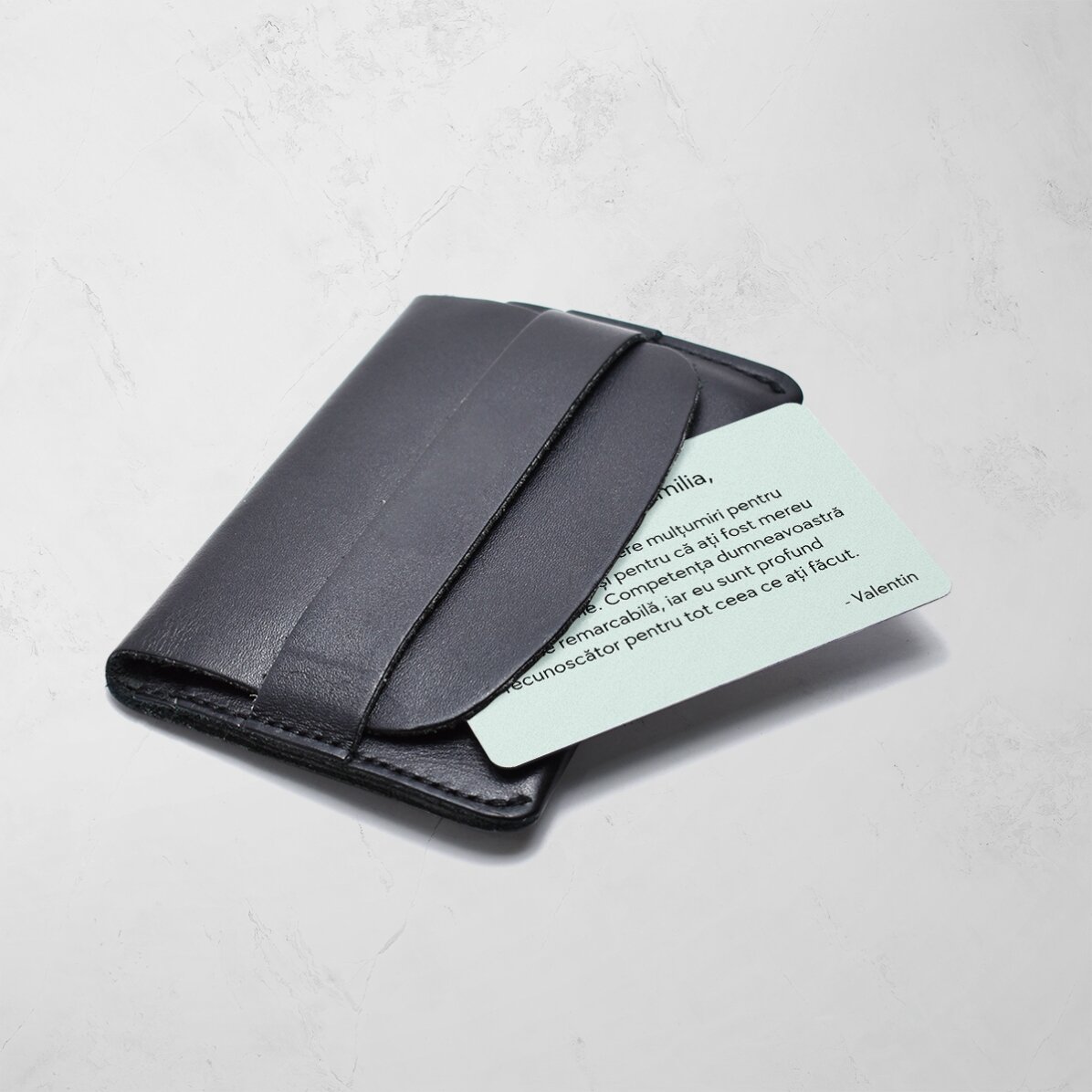 Carte en aluminium personnalisée recto-verso avec message - Remerciements