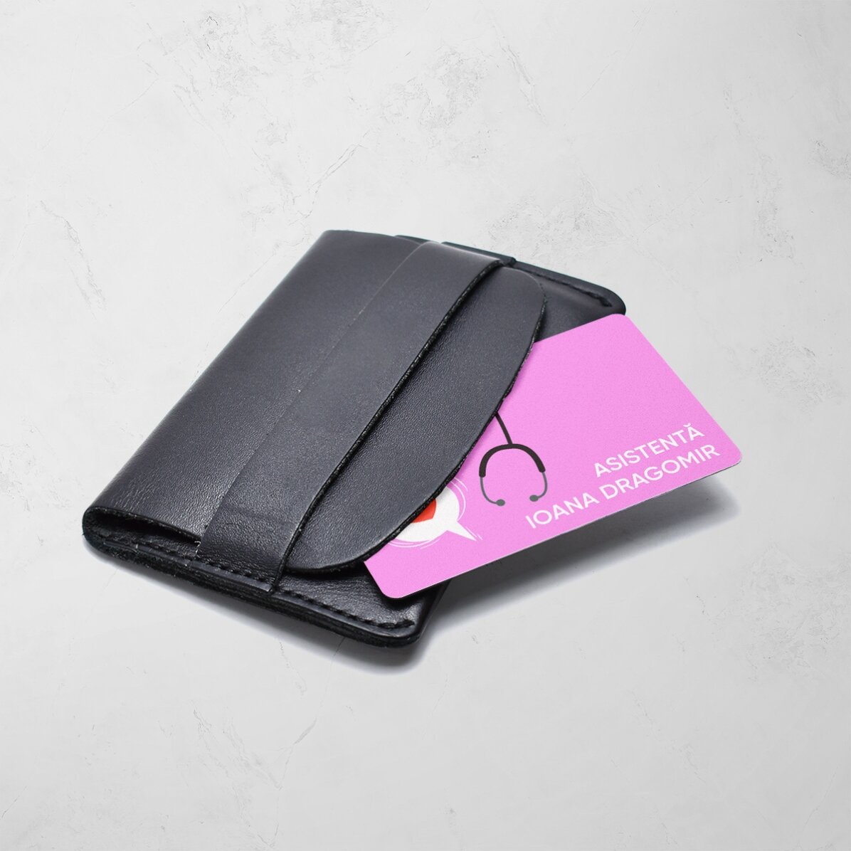 Carte en aluminium personnalisée recto-verso avec un message pour un médecin ou un infirmier