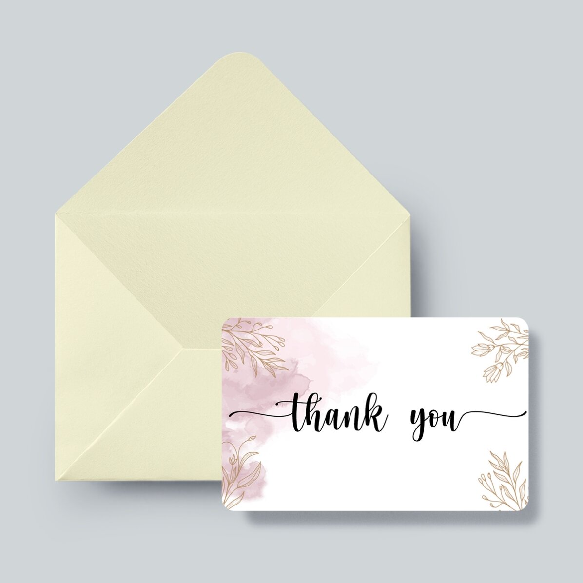Carte en aluminium personnalisée recto-verso avec message - Merci