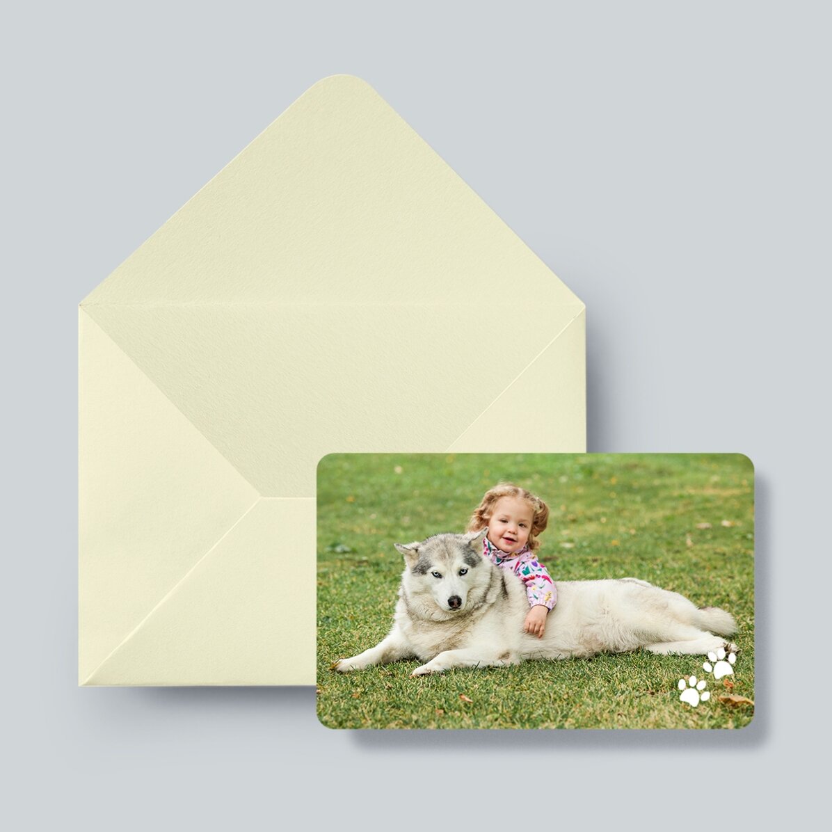 Carte en aluminium personnalisée recto-verso avec un texte et deux photos - L