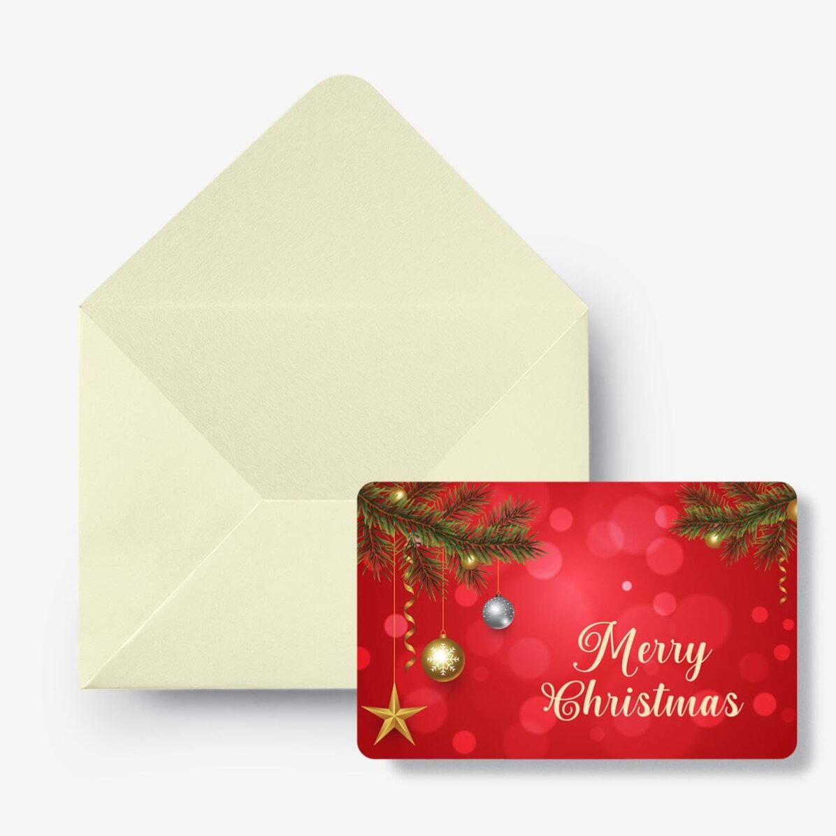 Carte en aluminium à gratter personnalisée recto-verso avec message et logo - Joyeux Noël