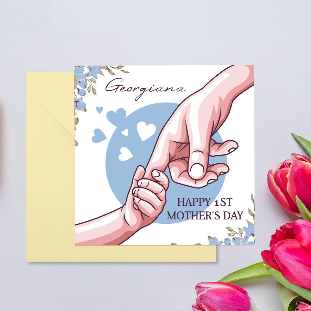Carte carrée personnalisée avec un message - Maman