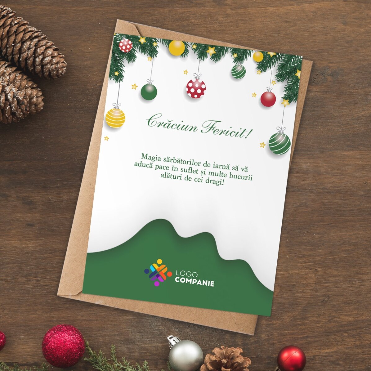 Carte personnalisée avec logo et texte - Carte de Noël