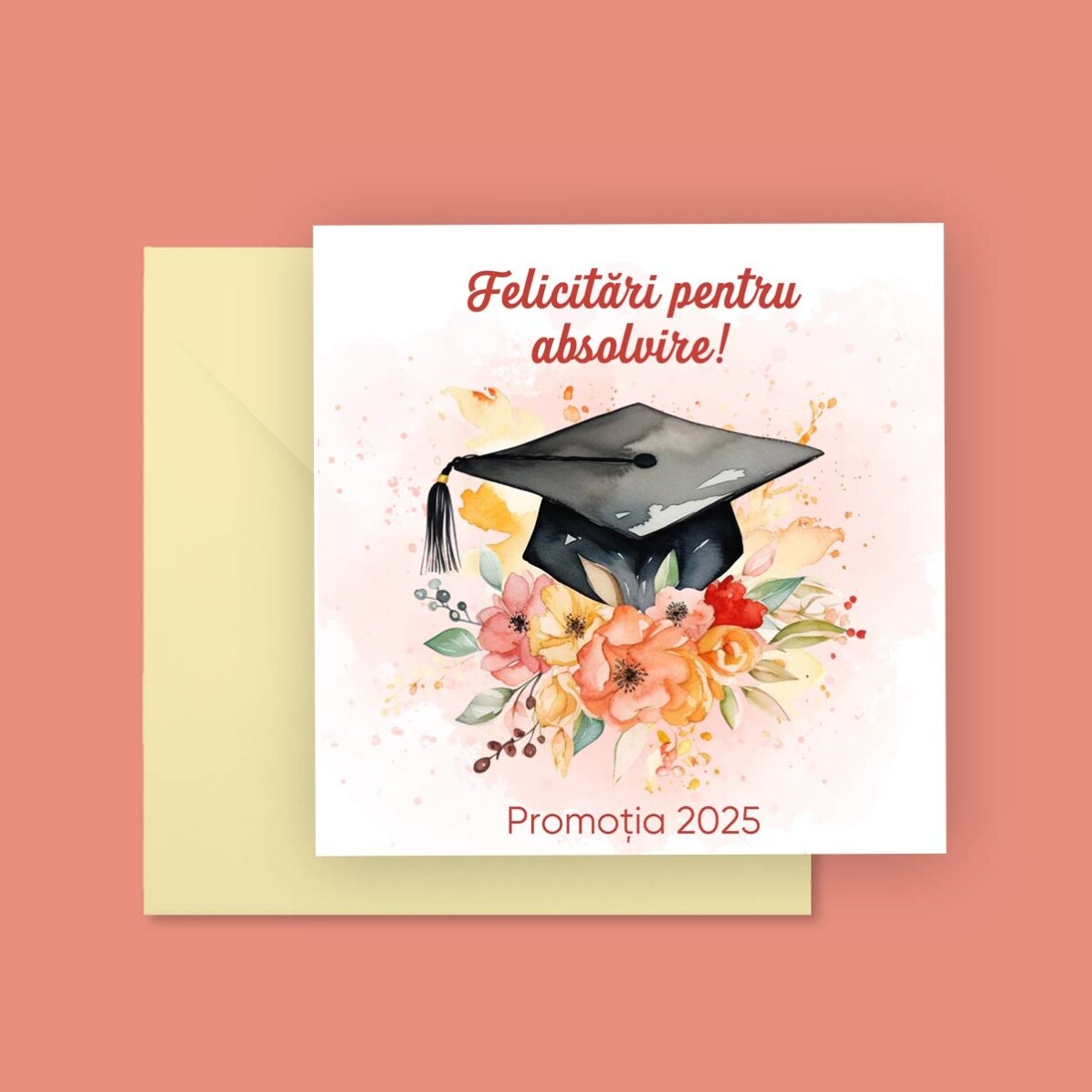 Carte carrée personnalisée avec un message - Félicitations !