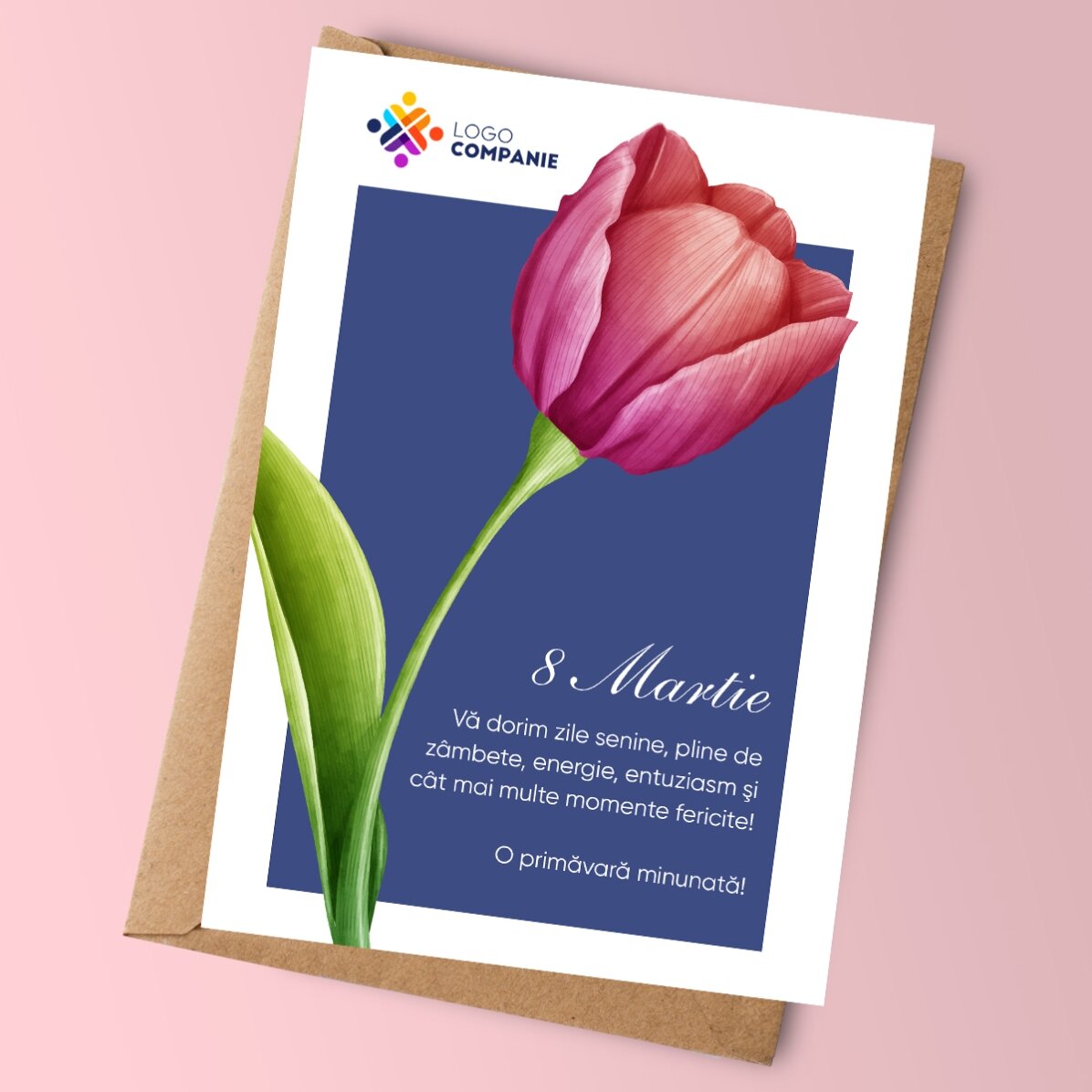 Carte personnalisée avec texte et logo - Printemps