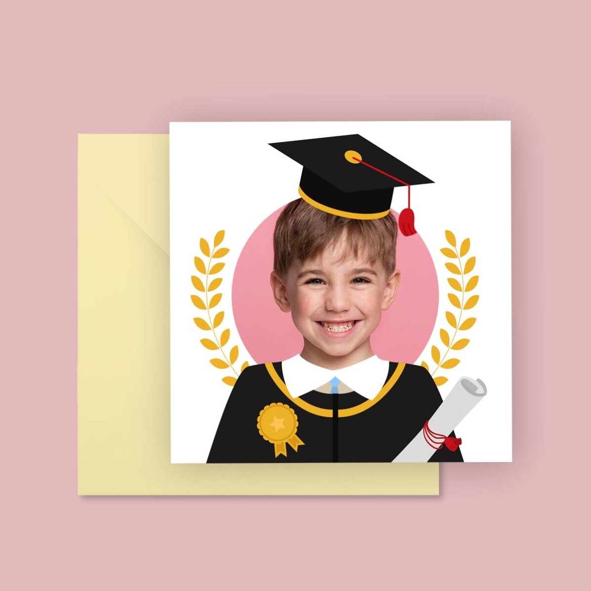 Carte carrée personnalisée avec une photo - Remise des diplômes