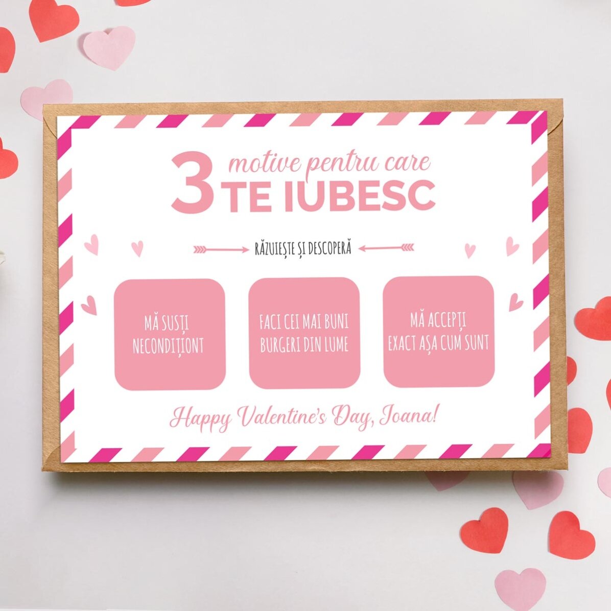 Carte à gratter personnalisée avec message - 3 raisons pour lesquelles je t