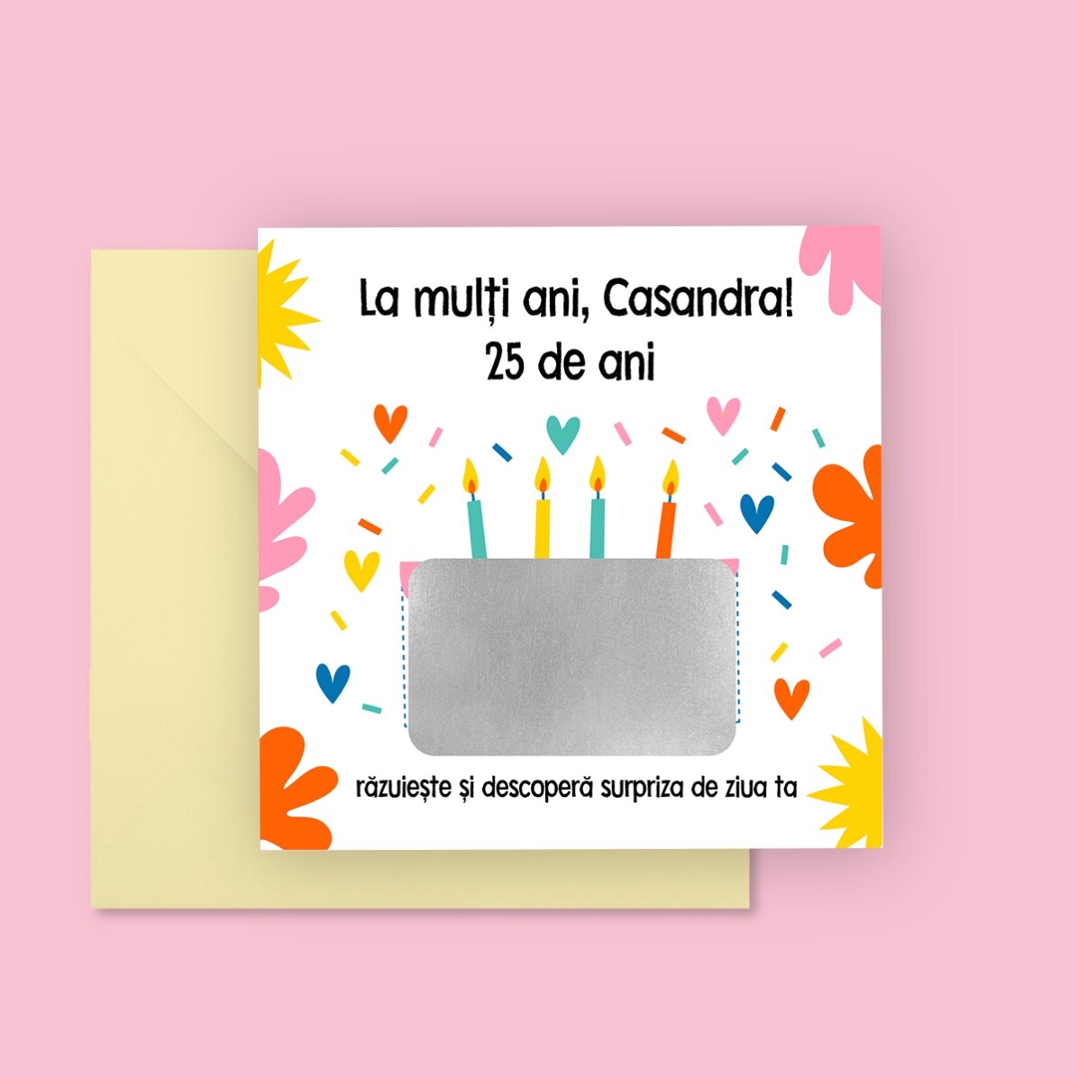 Carte à gratter personnalisée avec message - Anniversaire