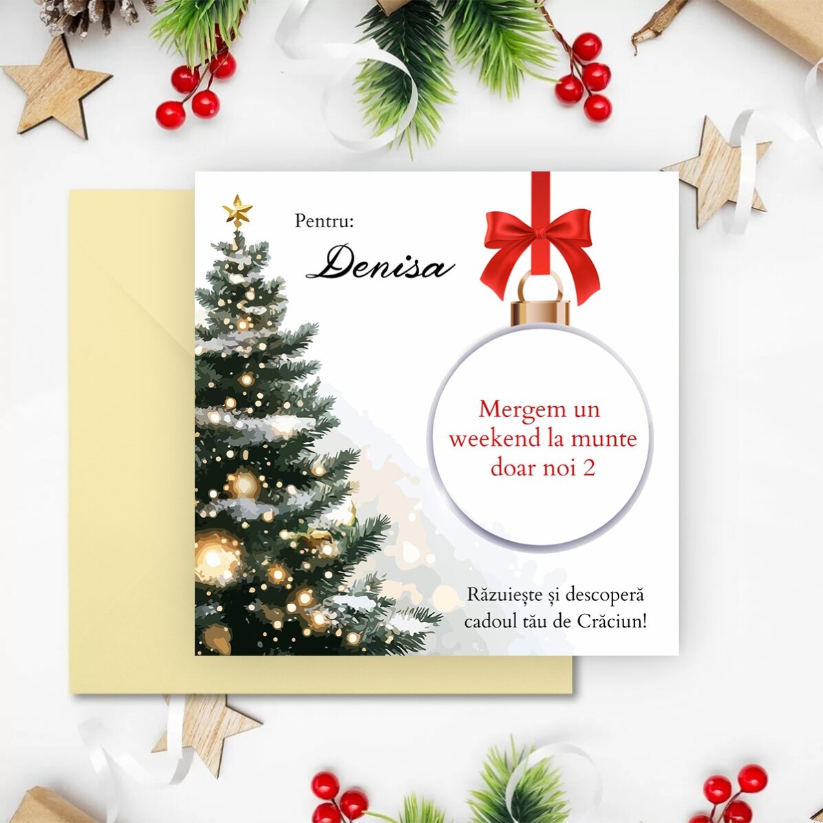 Carte à gratter personnalisée avec message - Cadeau surprise