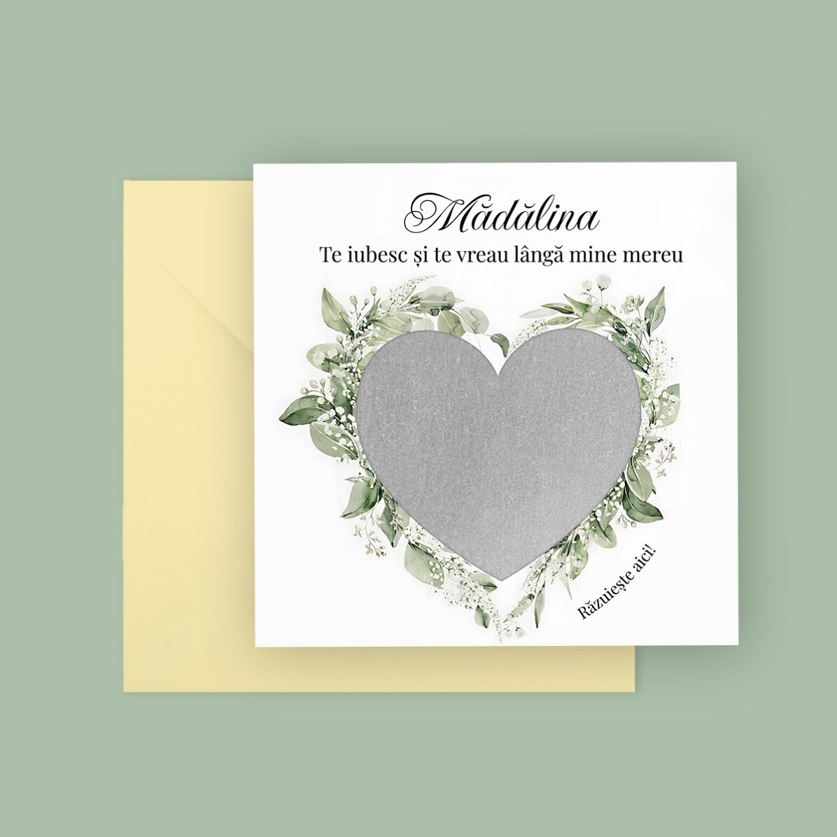 Carte à gratter personnalisée avec message - Demande en mariage