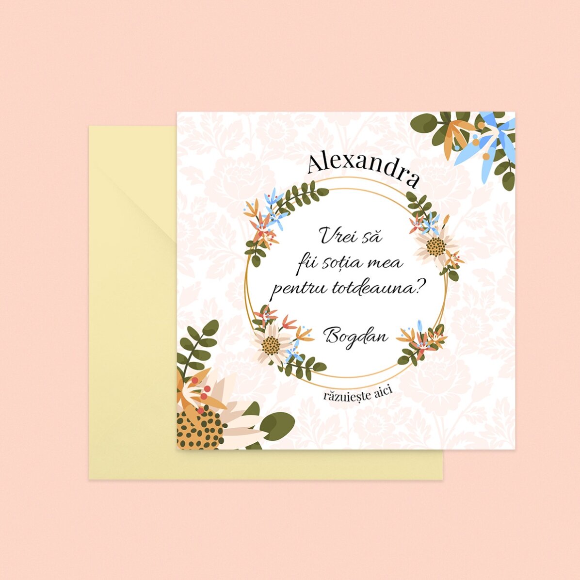 Personalised scratch card with message - Flower proposal