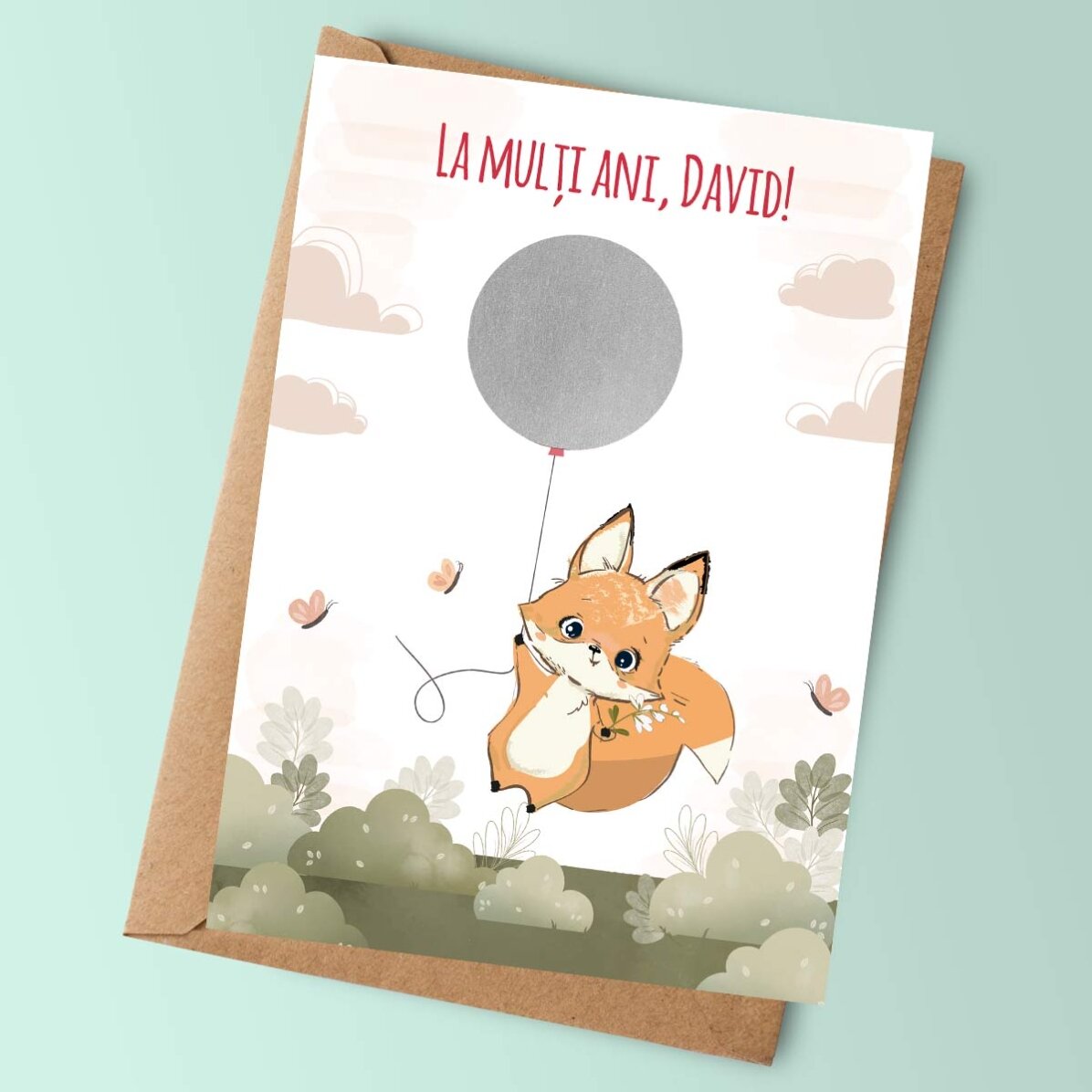Carte à gratter personnalisée avec un message pour les enfants - Anniversaire