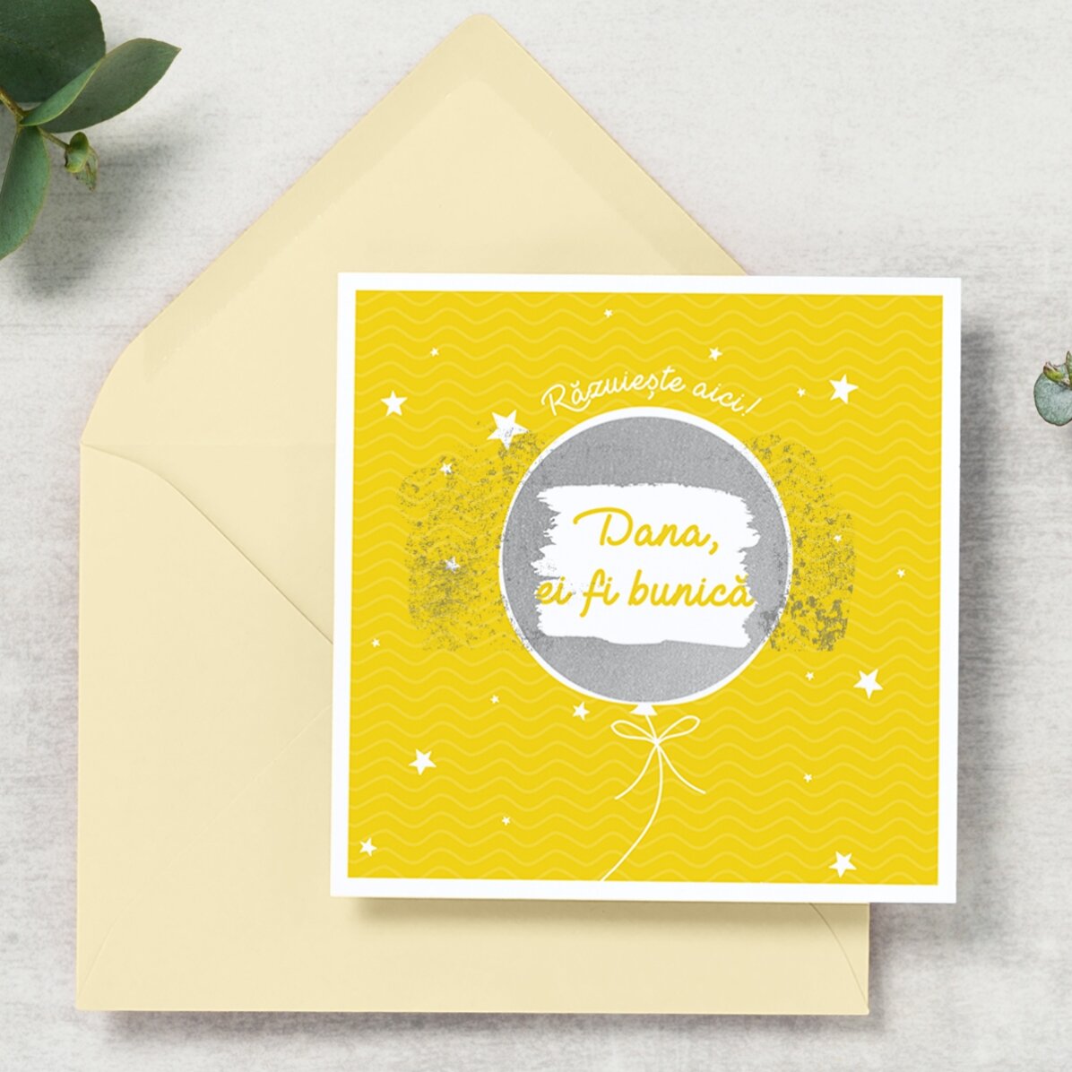 Carte à gratter personnalisée avec un message surprise