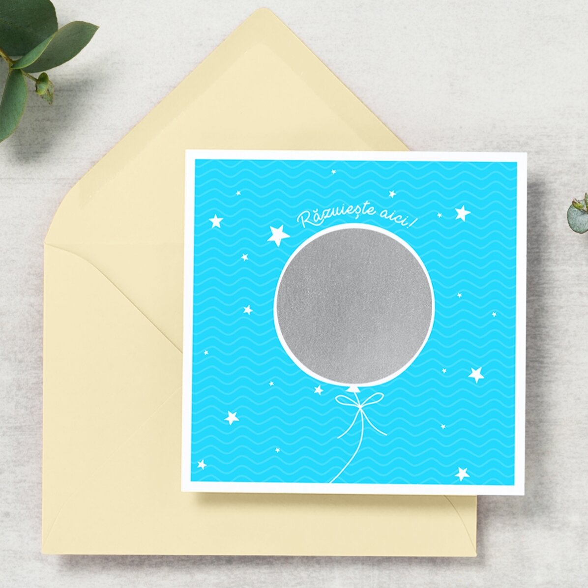 Carte à gratter personnalisée avec un message surprise