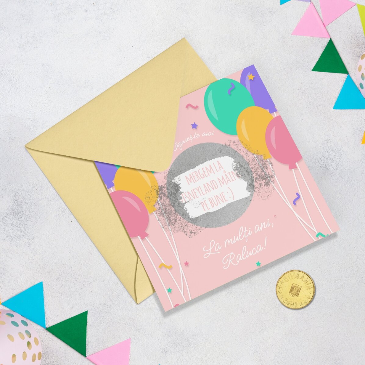 Carte à gratter personnalisée avec message - Anniversaire