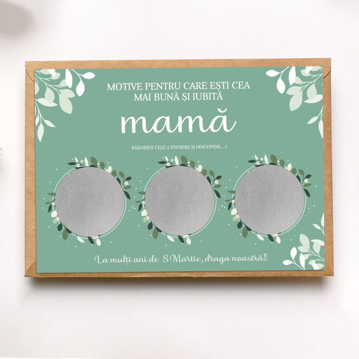 Carte à gratter personnalisée avec des motifs pour la meilleure maman