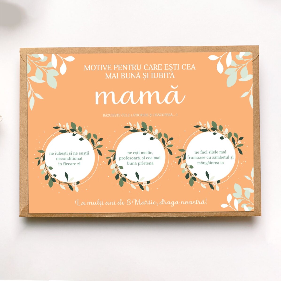 Carte à gratter personnalisée avec des motifs pour la meilleure maman