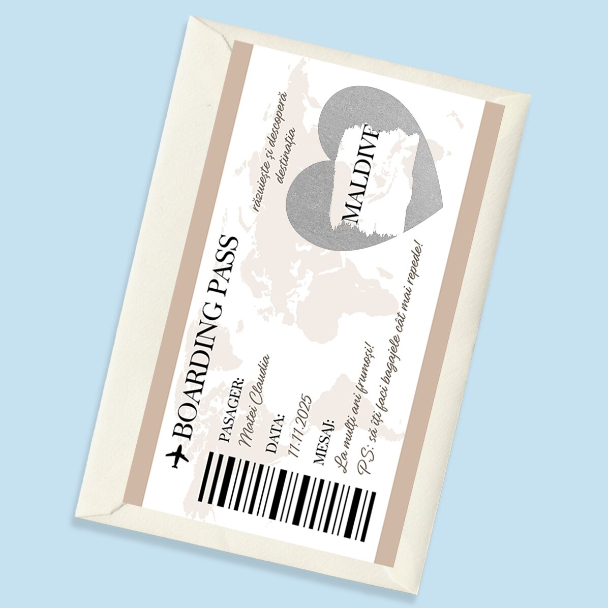 Carte à gratter personnalisée avec texte - Carte d
