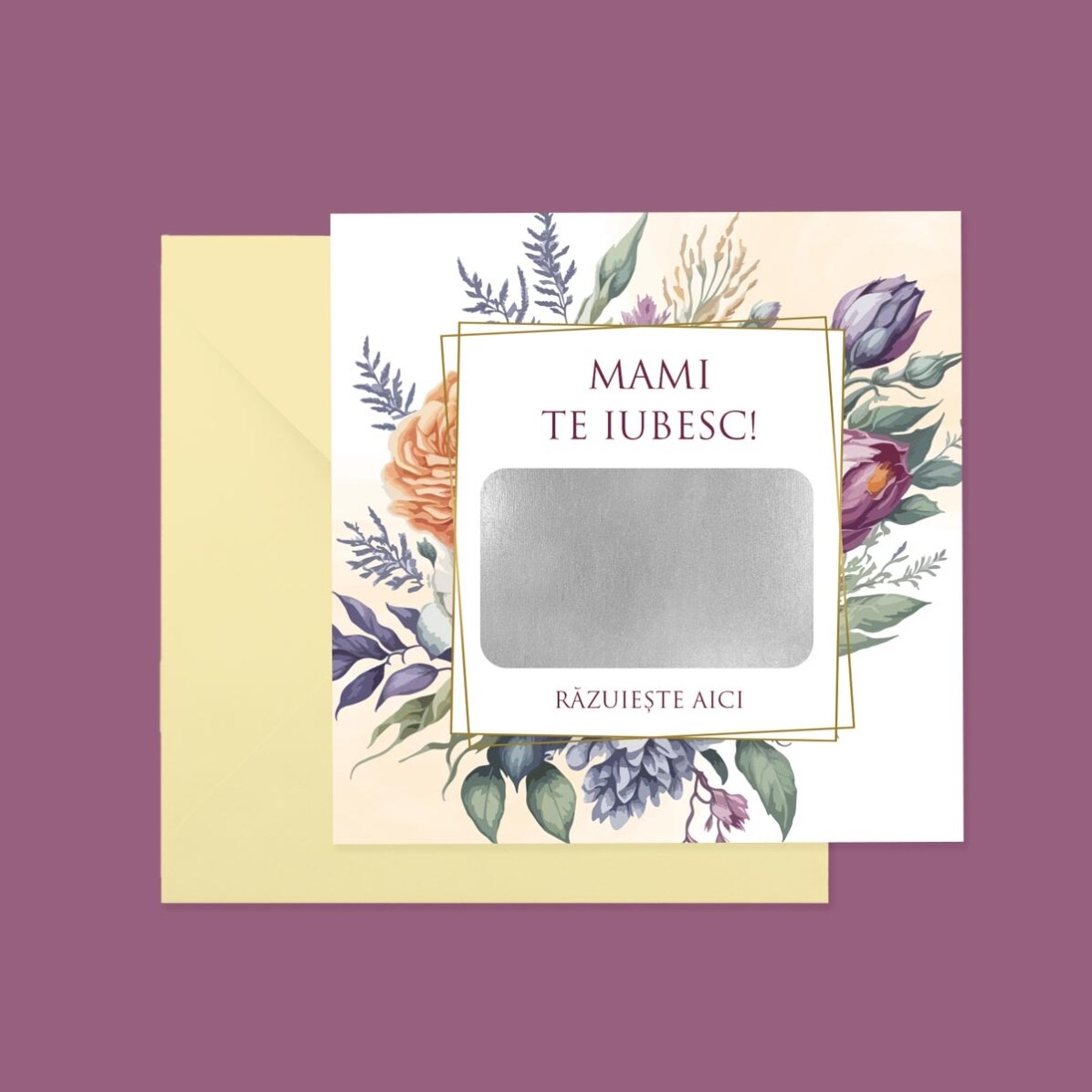 Carte à gratter personnalisée avec texte - Cadeau
