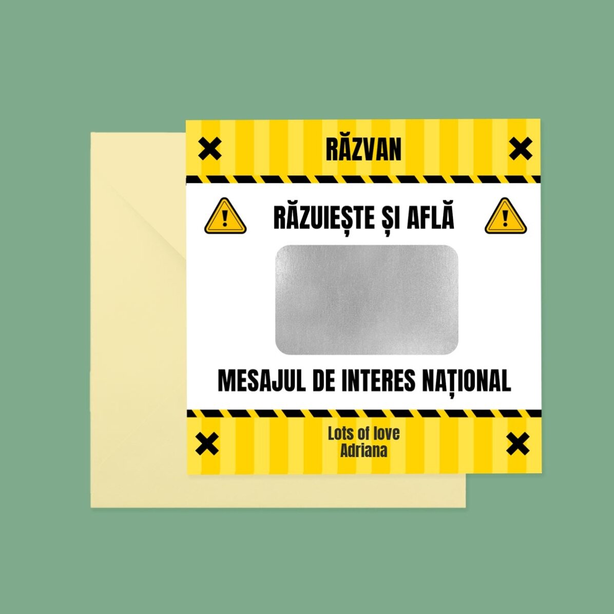 Carte à gratter personnalisée avec texte - Interes National