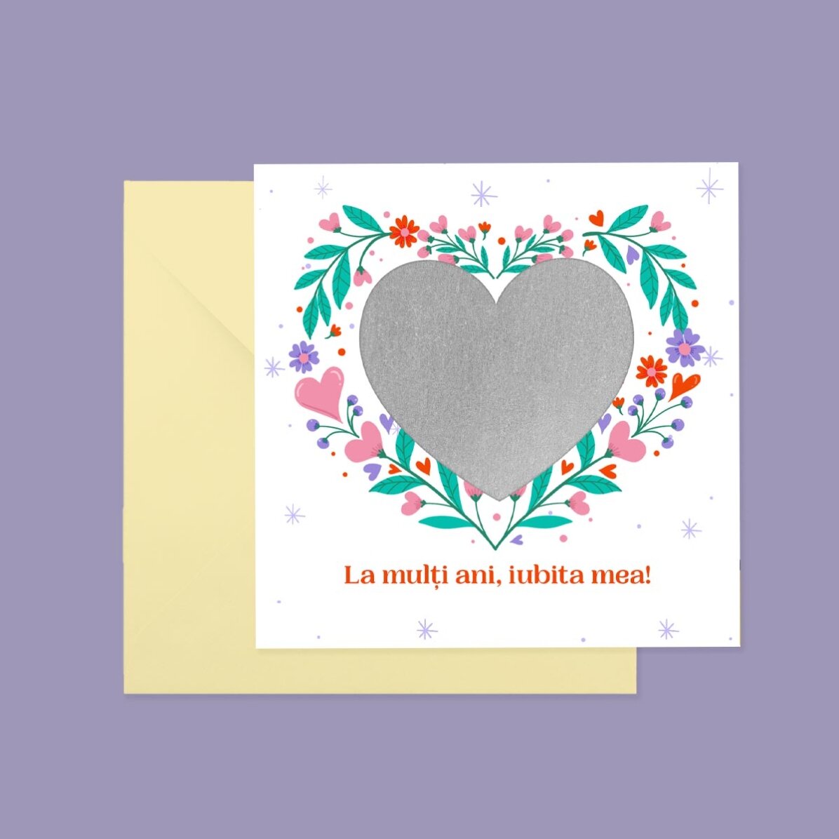 Carte à gratter personnalisée avec texte - Love