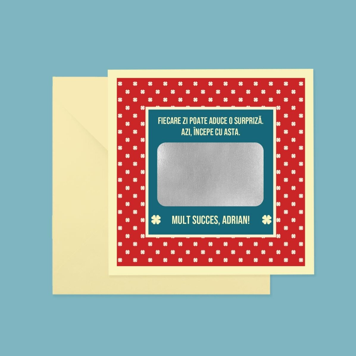 Carte à gratter personnalisée avec texte - Bonne chance