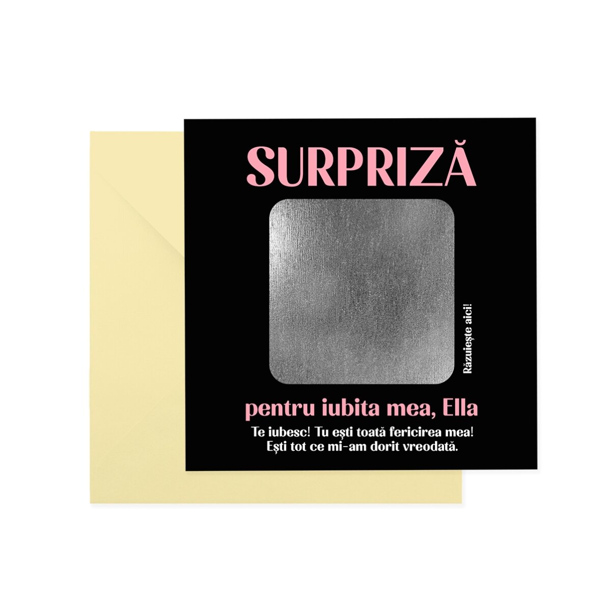 Carte à gratter personnalisée avec texte - La surprise