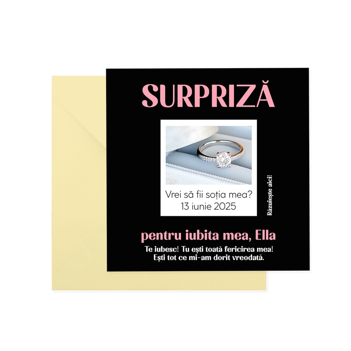 Carte à gratter personnalisée avec texte - La surprise