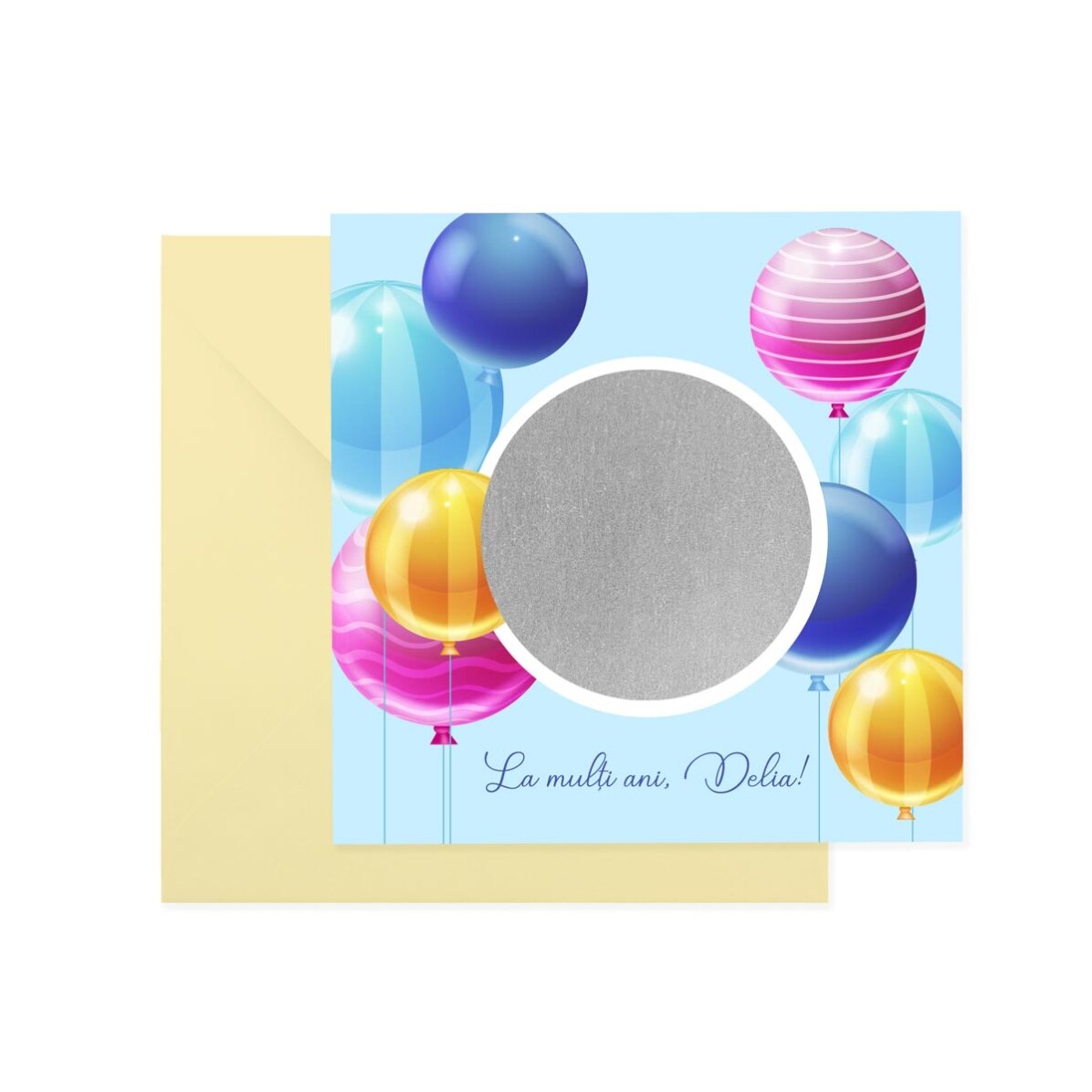 Carte à gratter personnalisée avec texte - Anniversaire