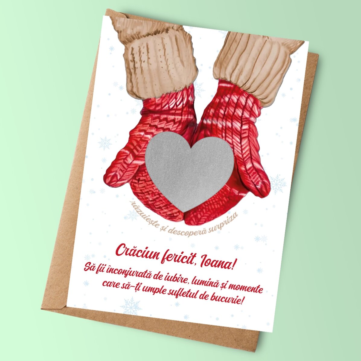 Carte de Noël personnalisée à gratter - Love