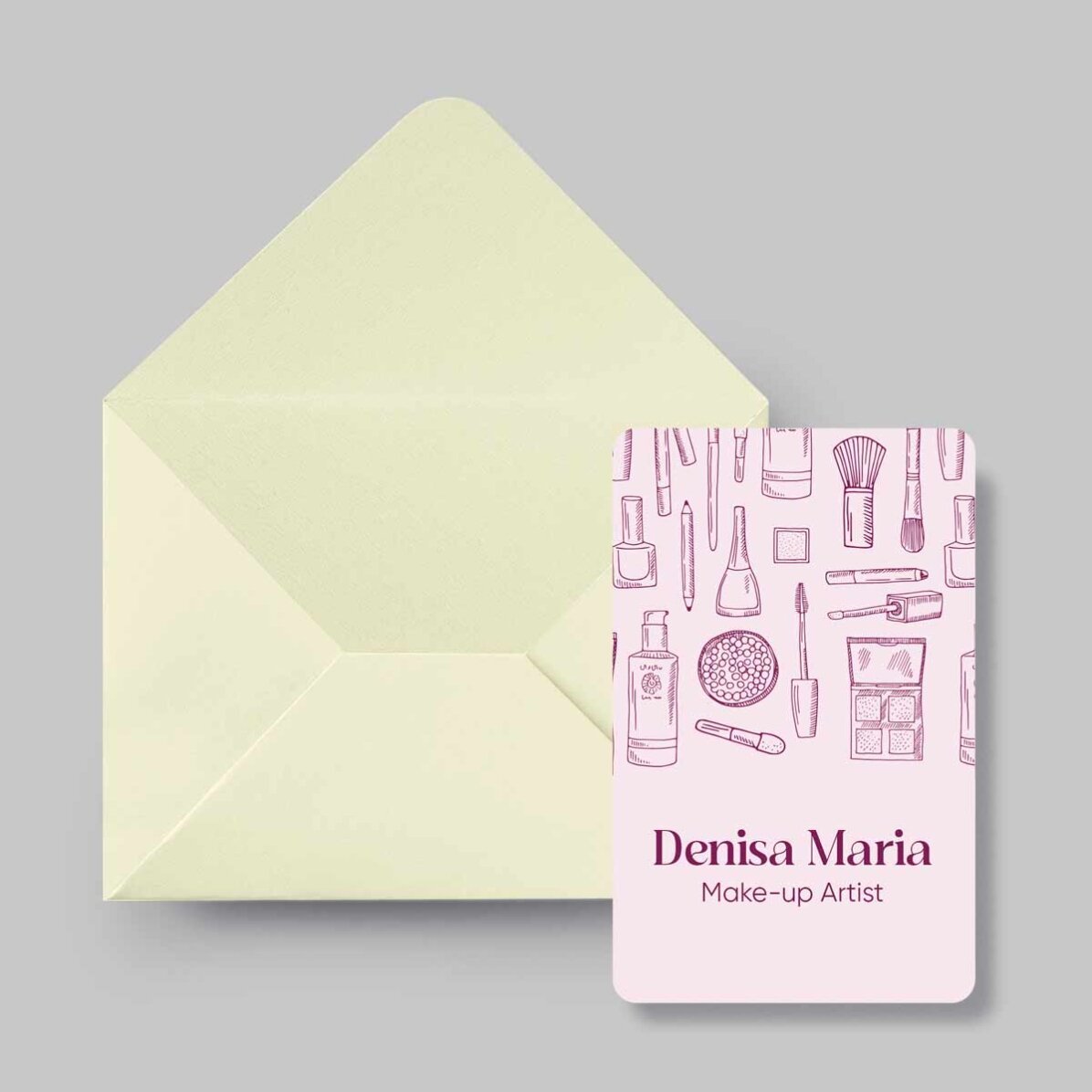 Carte de visite en aluminium personnalisée recto-verso avec texte - Maquilleuse professionnelle