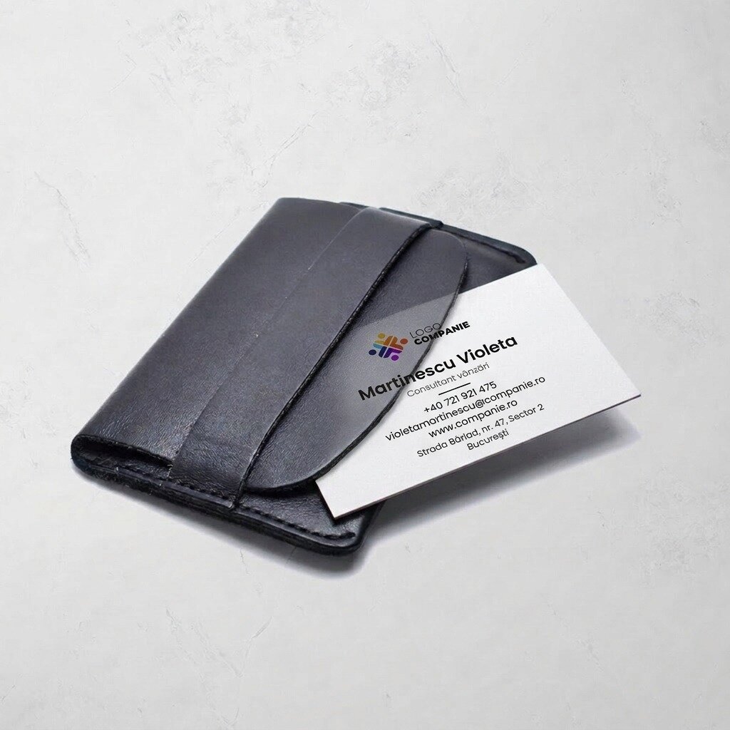 Cartes de visite personnalisées sur papier, design minimaliste, logo et code QR