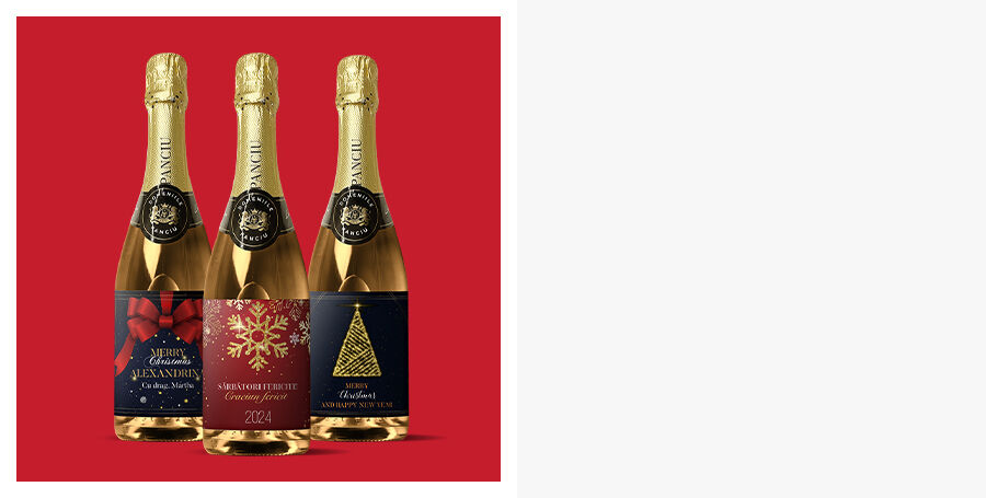 Vins mousseux personnalisés pour Noël