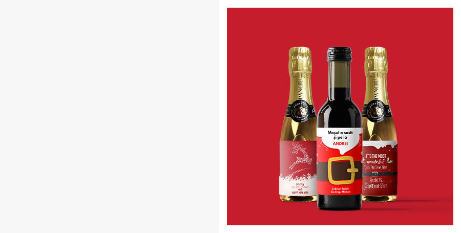 Mini-bouteilles personnalisées pour Noël