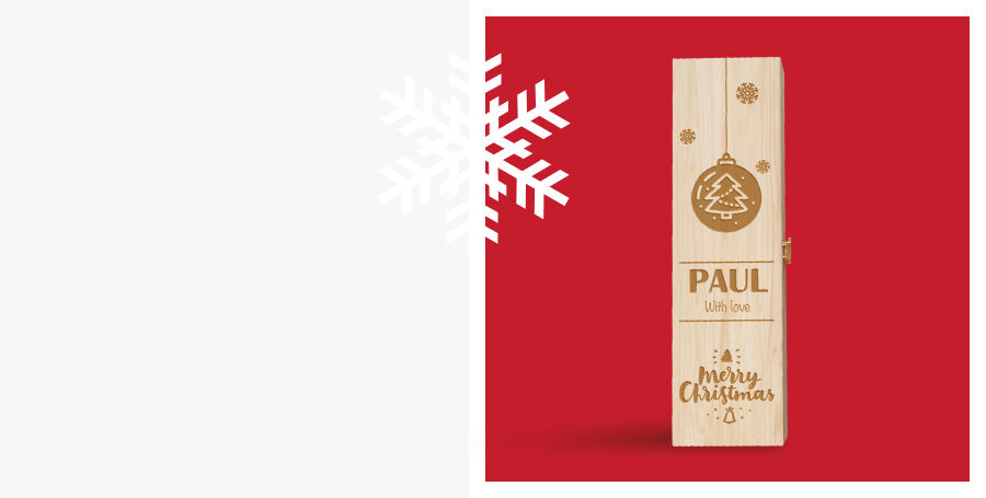 Boîtes à vin gravées pour Noël