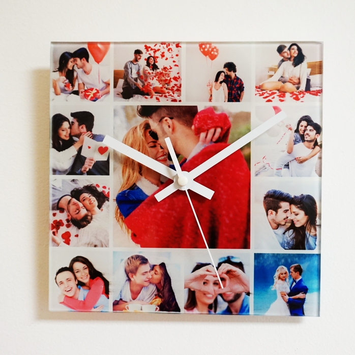 Horloge carrée personnalisée avec 13 photos