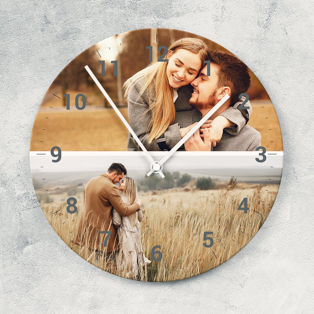 Montre personnalisée avec 2 photos et des chiffres