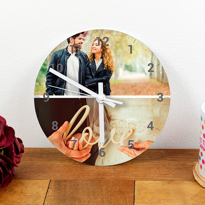 Montre personnalisée avec 2 photos et des chiffres