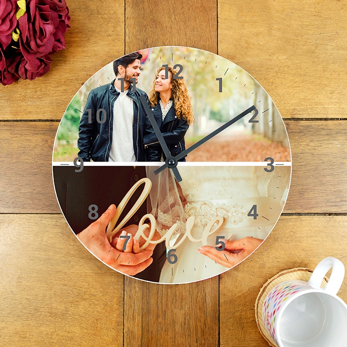 Montre personnalisée avec 2 photos et des chiffres