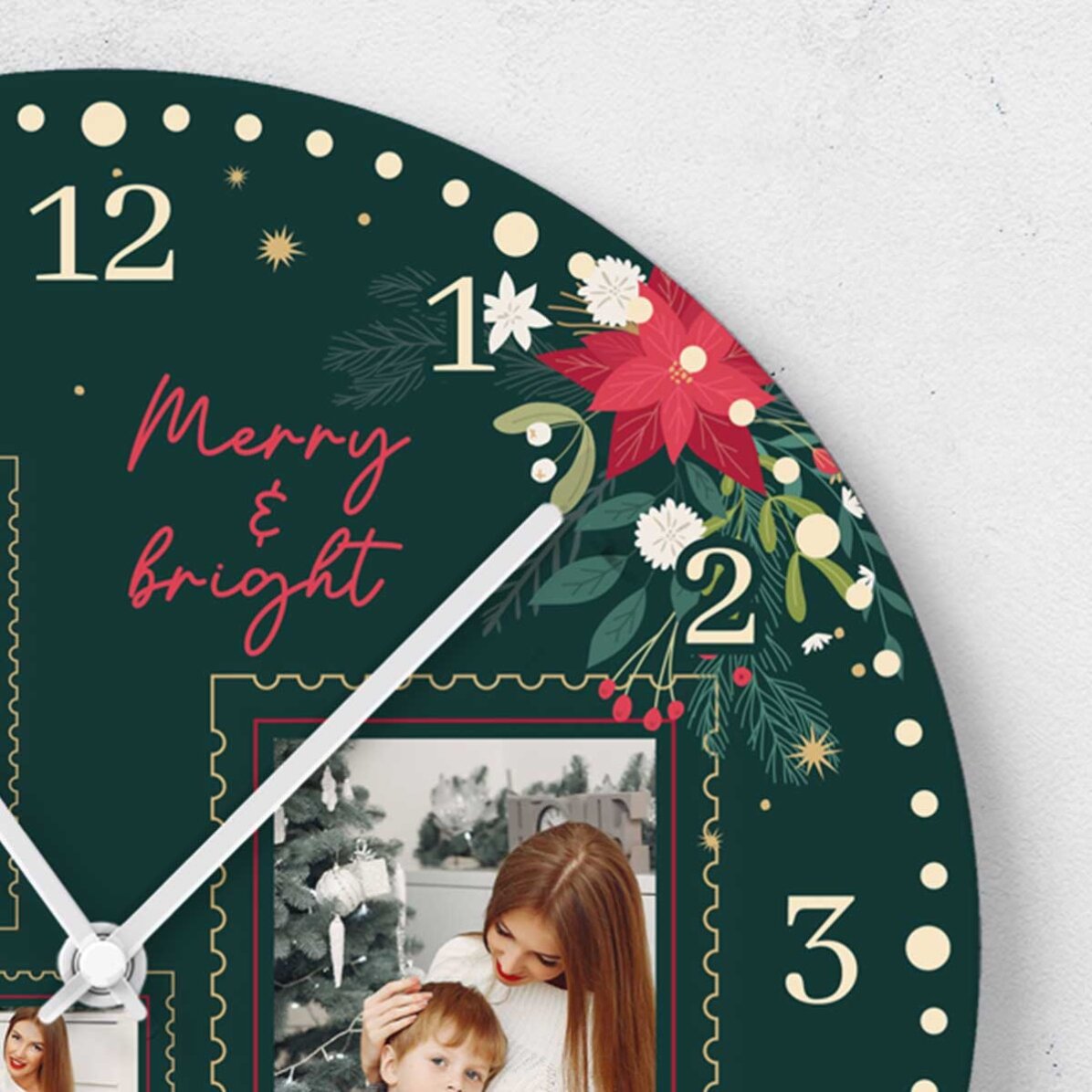 Montre personnalisée avec 4 photos - Souvenirs des fêtes