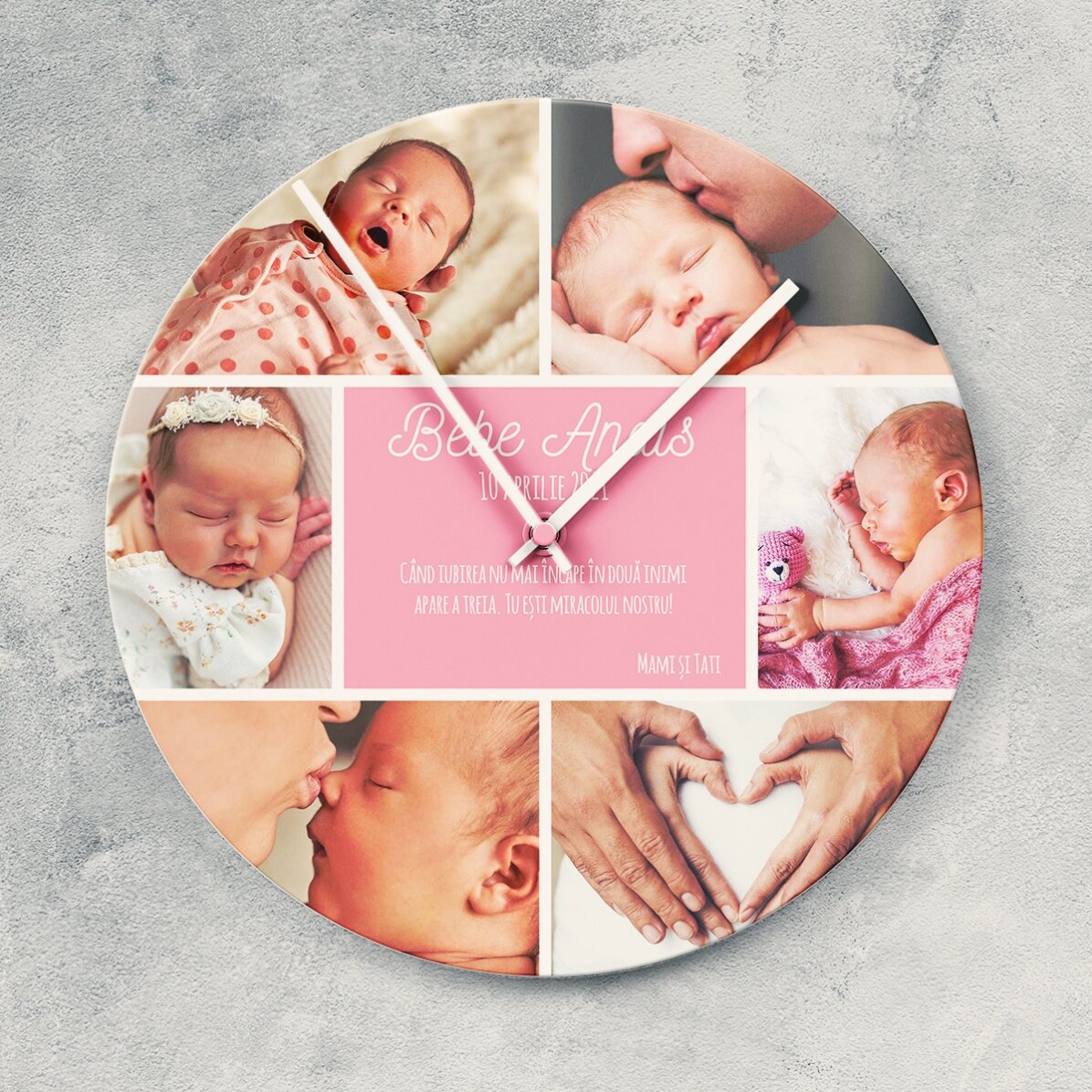 Montre personnalisée avec 6 photos et un message - Moments
