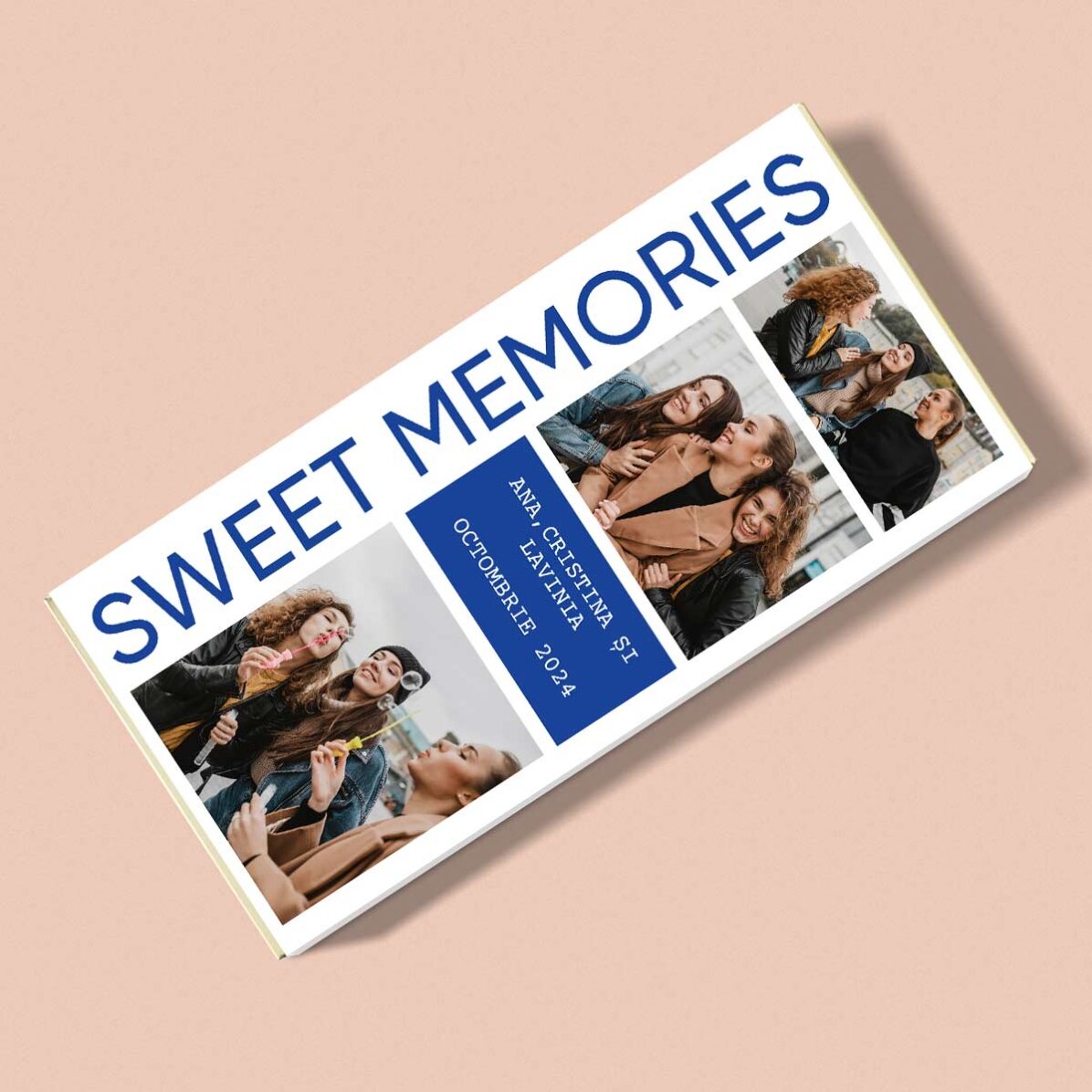 Chocolat personnalisé avec 5 photos et un message - Sweet Memories