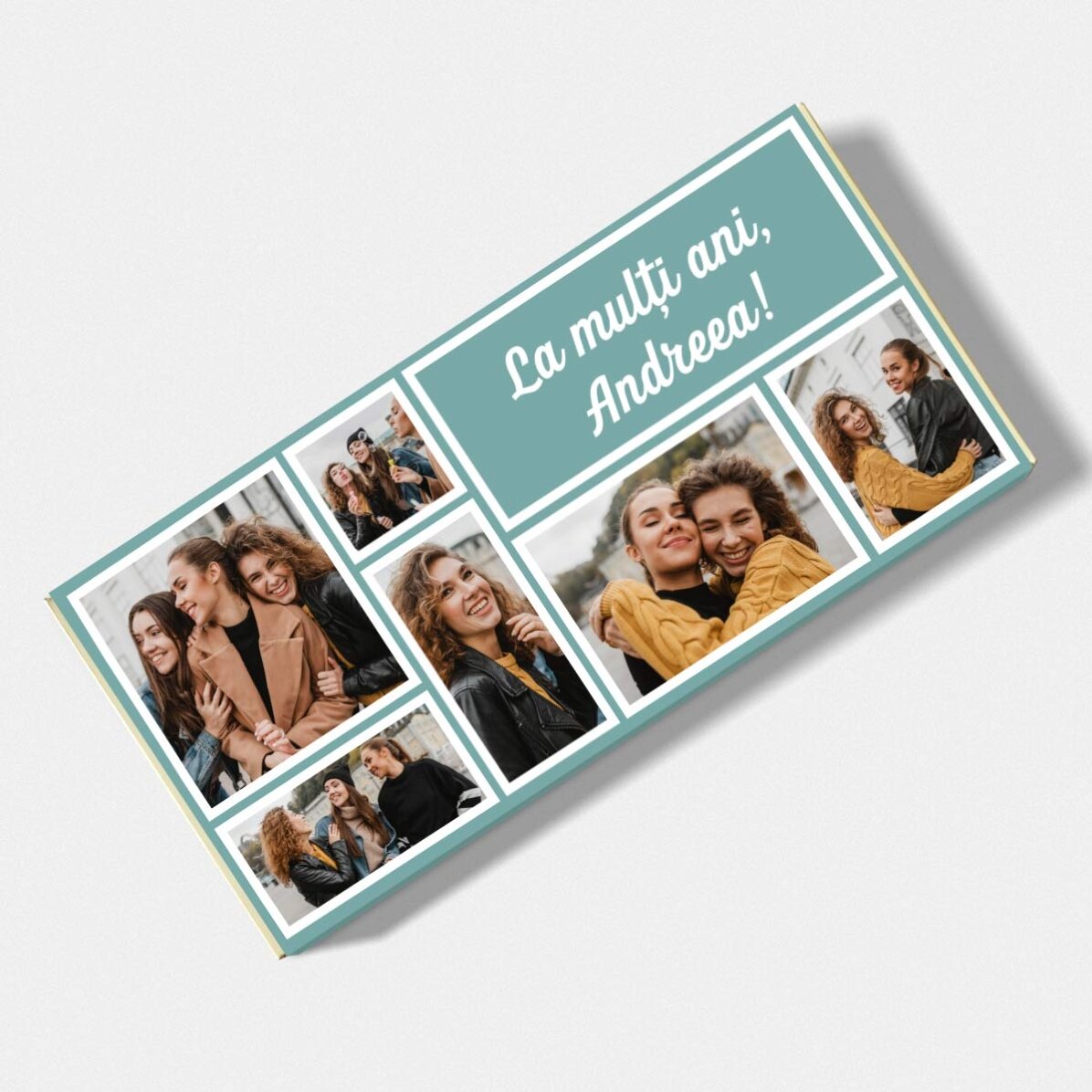 Chocolat personnalisé avec 7 photos et un message