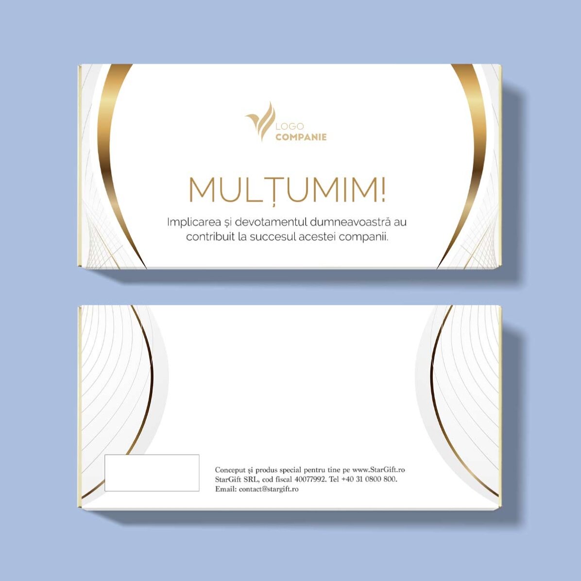 Chocolat personnalisé avec logo et texte - Cartes de vœux (blanc)