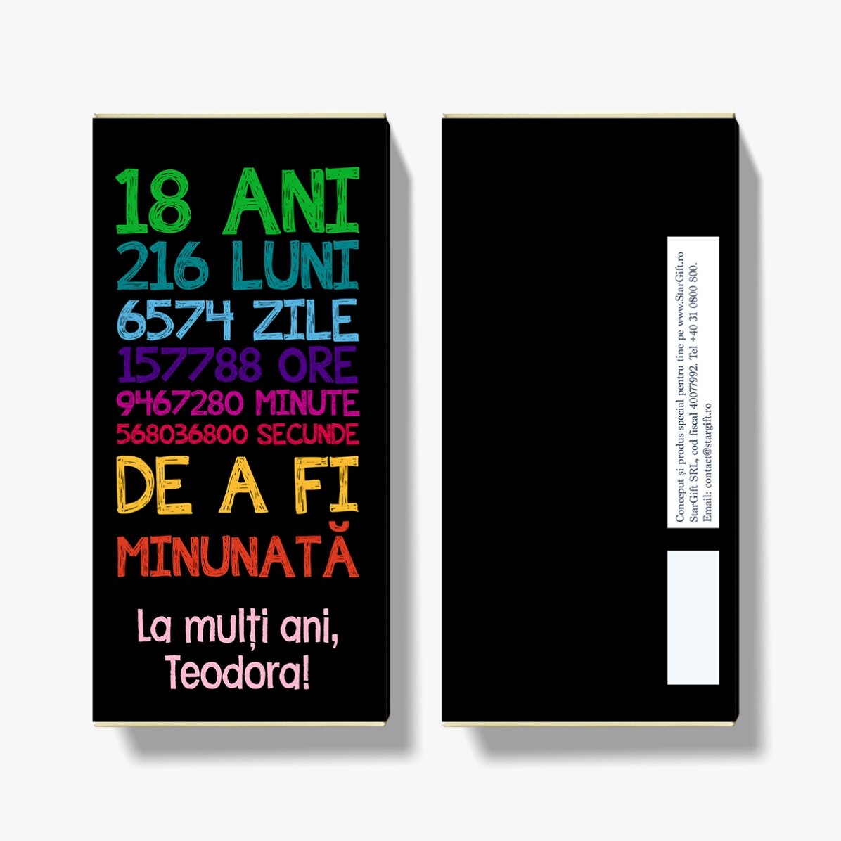 Chocolat personnalisé avec un message - Anniversaire