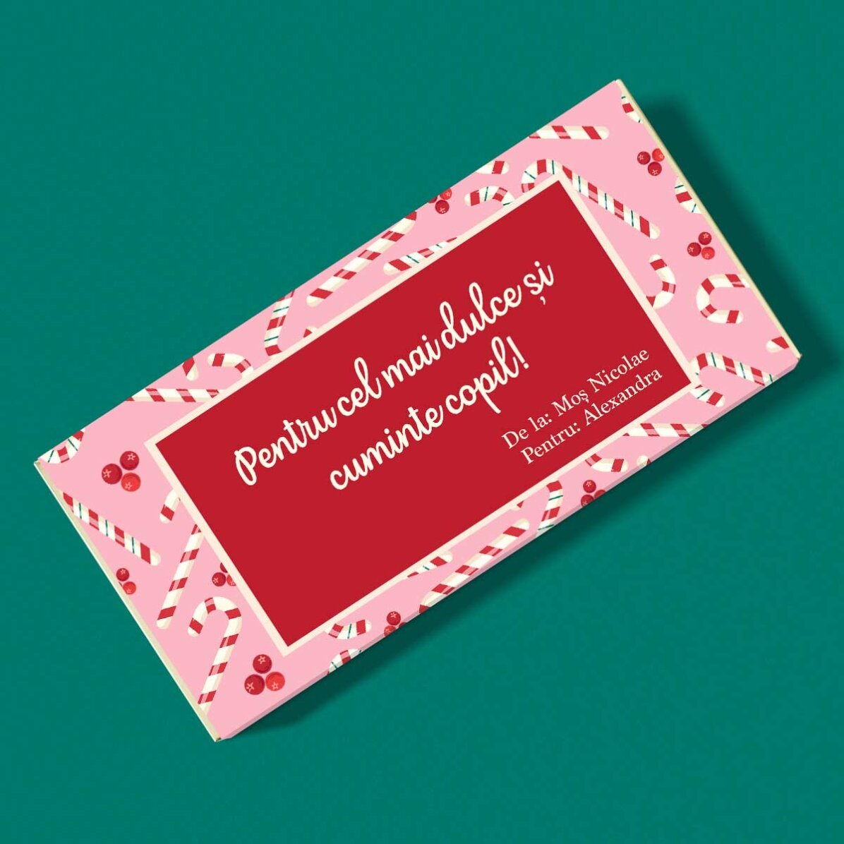 Chocolat personnalisé avec un message – de la part du Père Noël