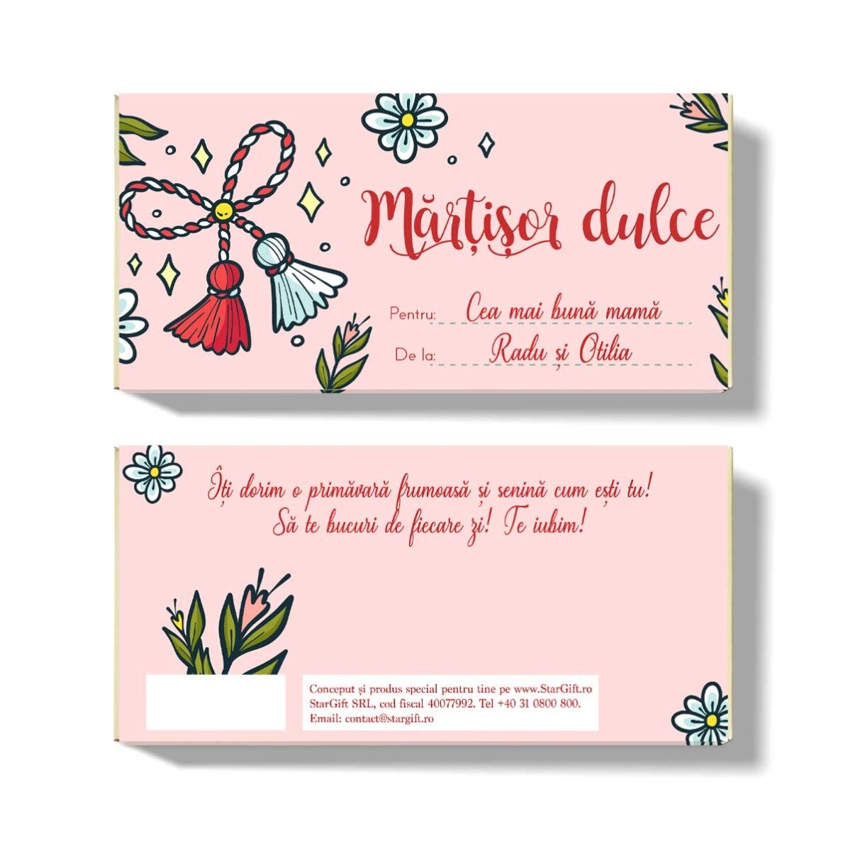 Chocolat personnalisé avec un message tendre