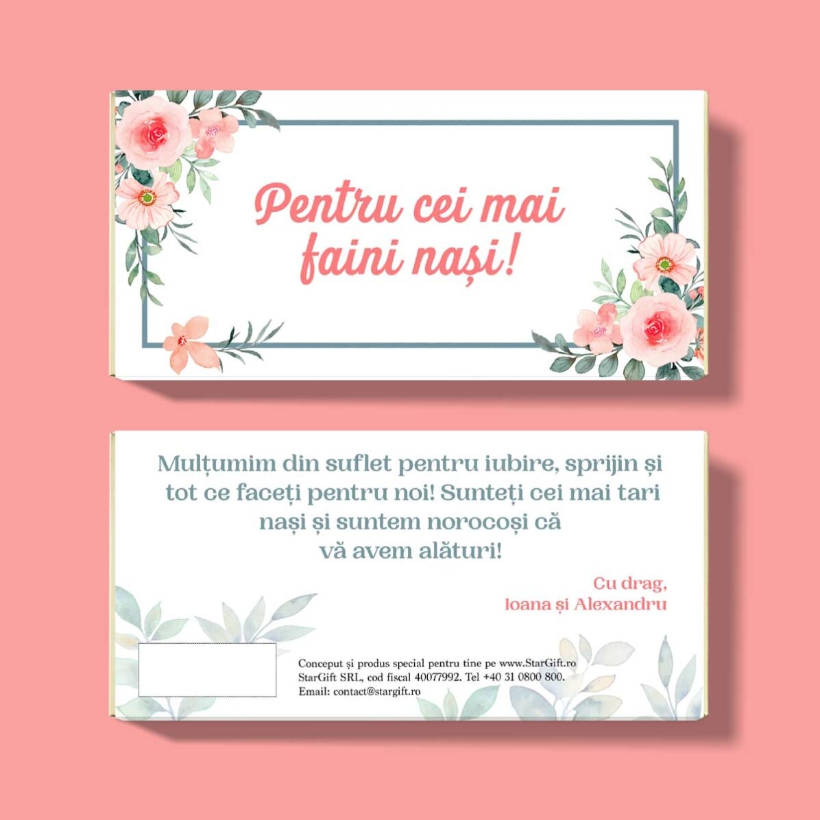Chocolat personnalisé avec un message - Message pour les parrains et marraines